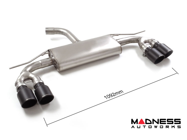 Audi A3 Sportback Performance Exhaust - Ragazzon - Axle Back - Evo Line - Resonated - Black Quad Tip (2020+)